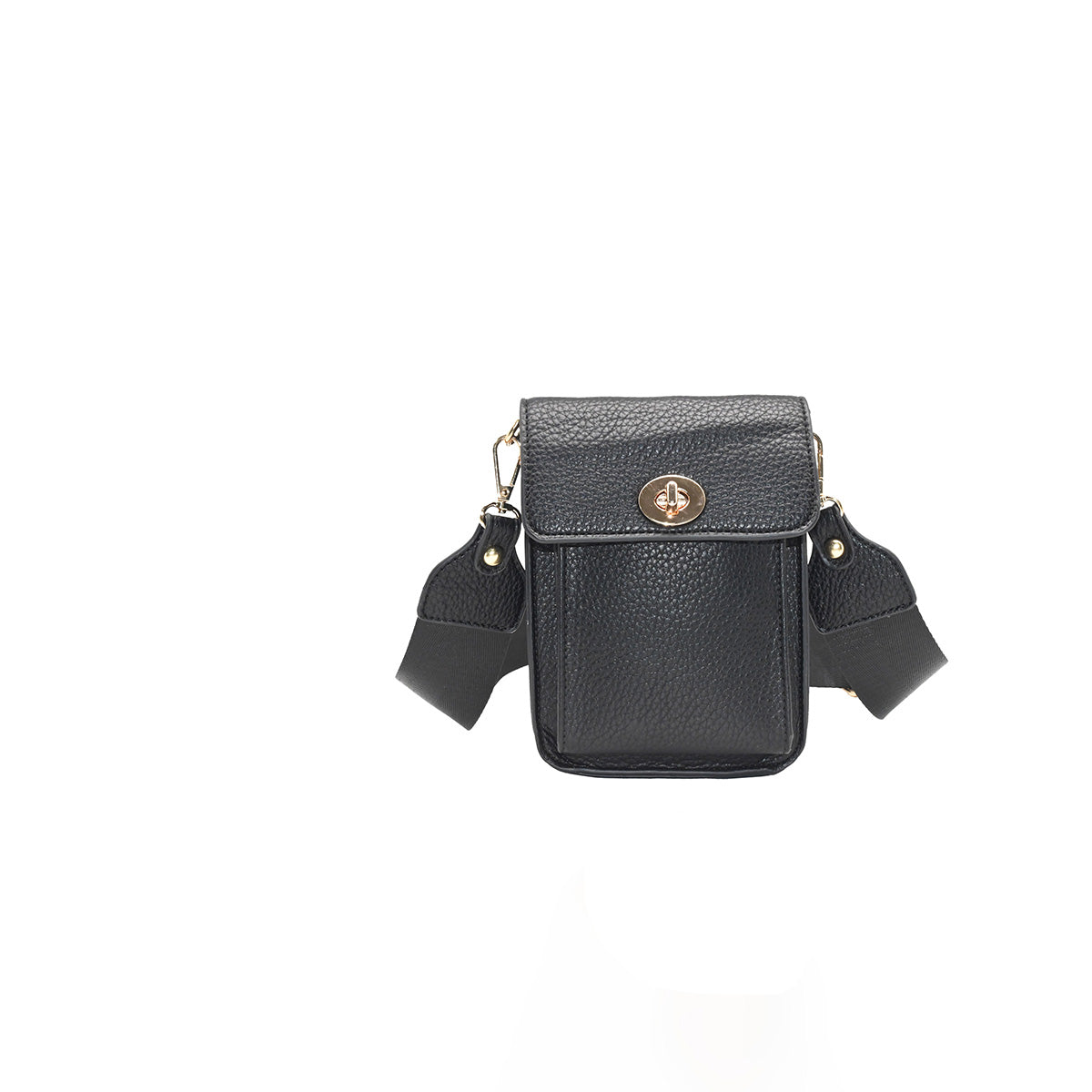 871501 Vesker, ILJA mobilbag med frontspenne  - svart