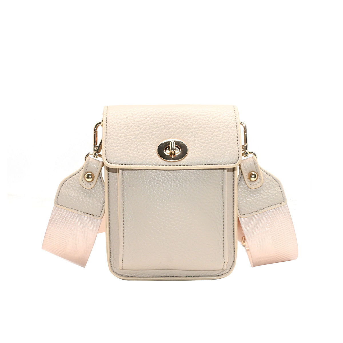 871505 Vesker, ILJA mobilbag med frontspenne  - beige