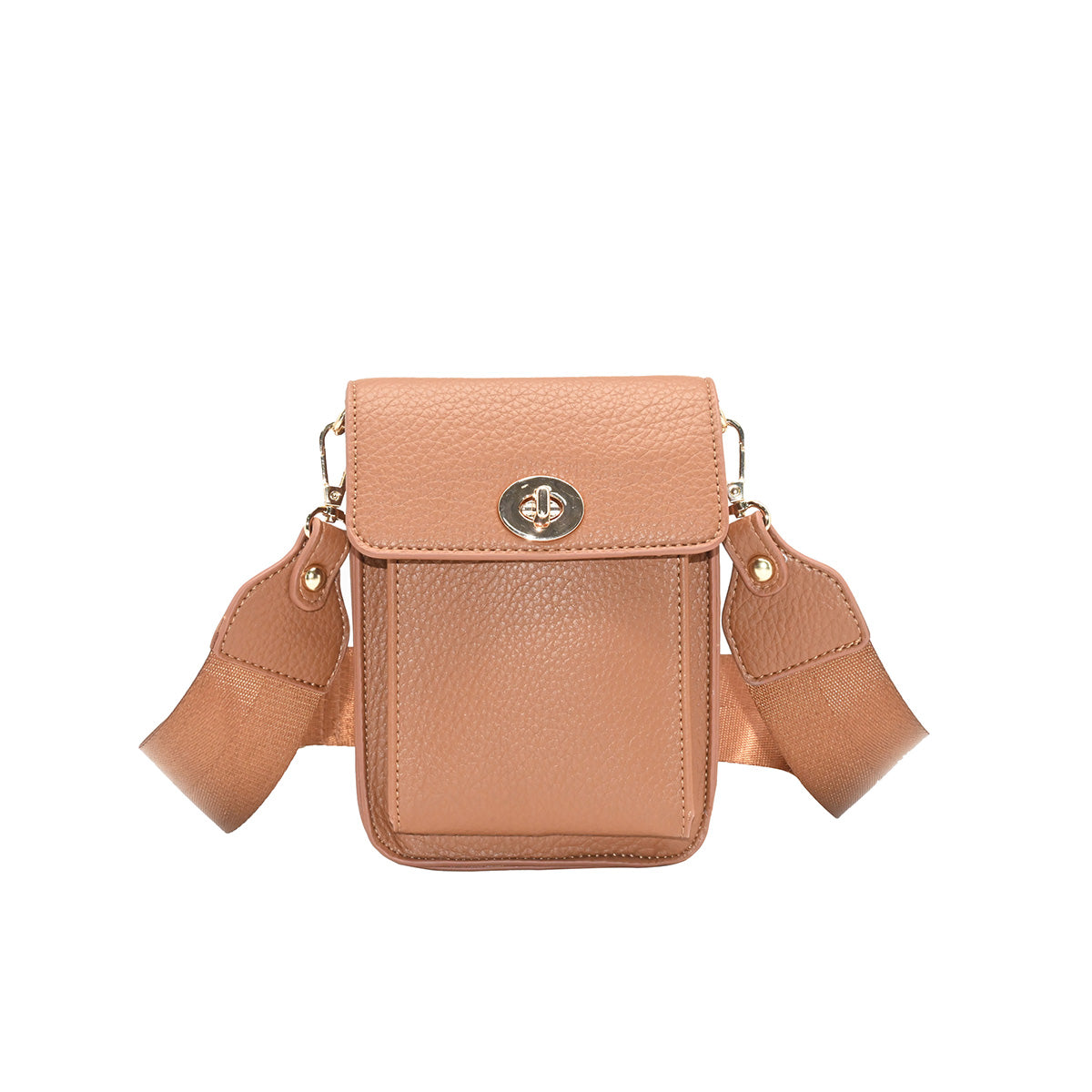 871515 Vesker, ILJA mobilbag med frontspenne  - cognac