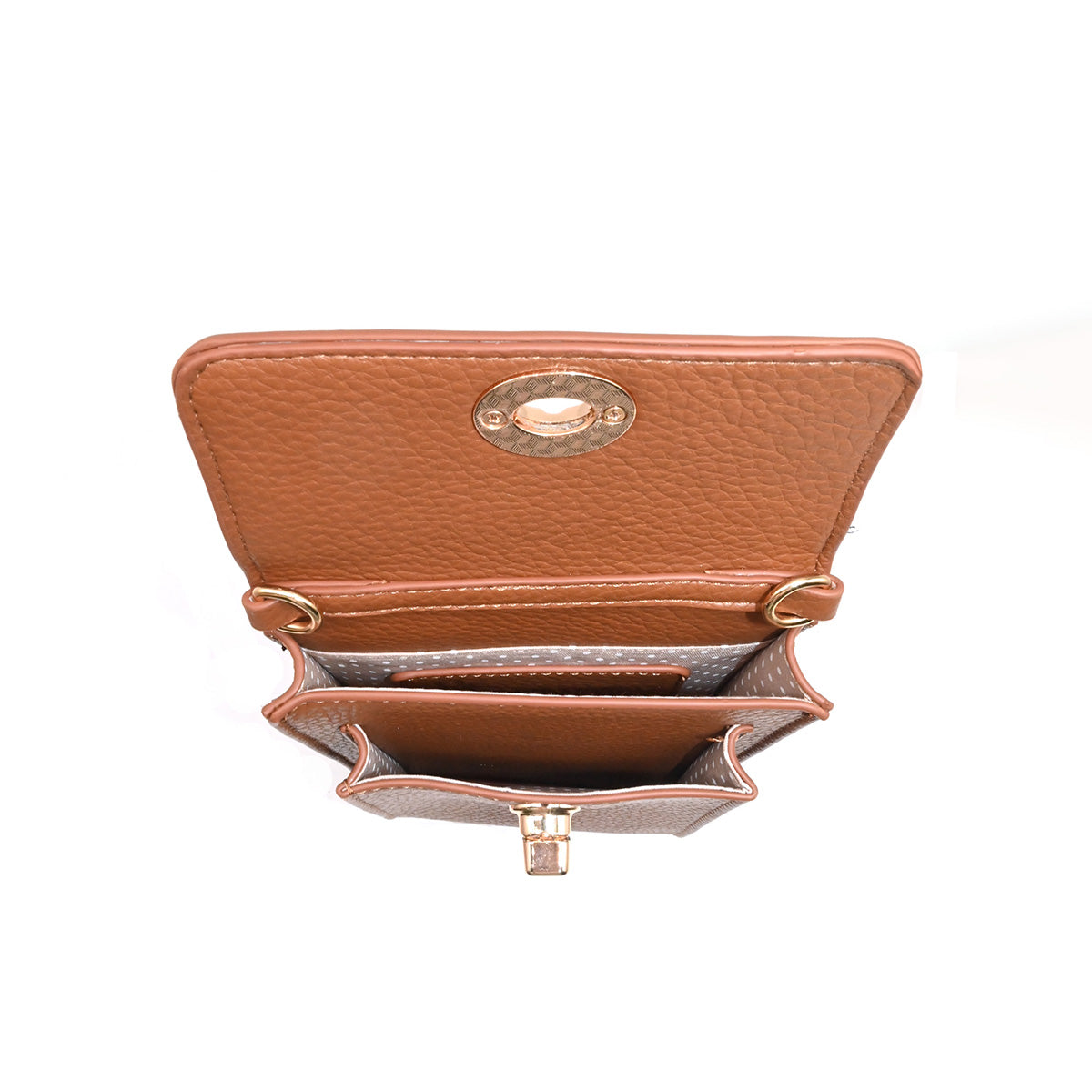 871515 Vesker, ILJA mobilbag med frontspenne  - cognac