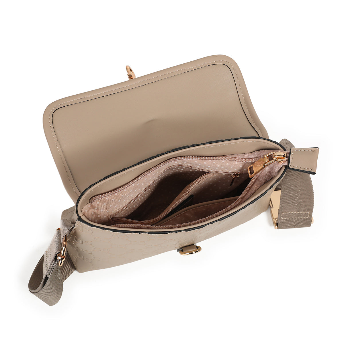 871605 Vesker, IRIS clutch med mønster - beige