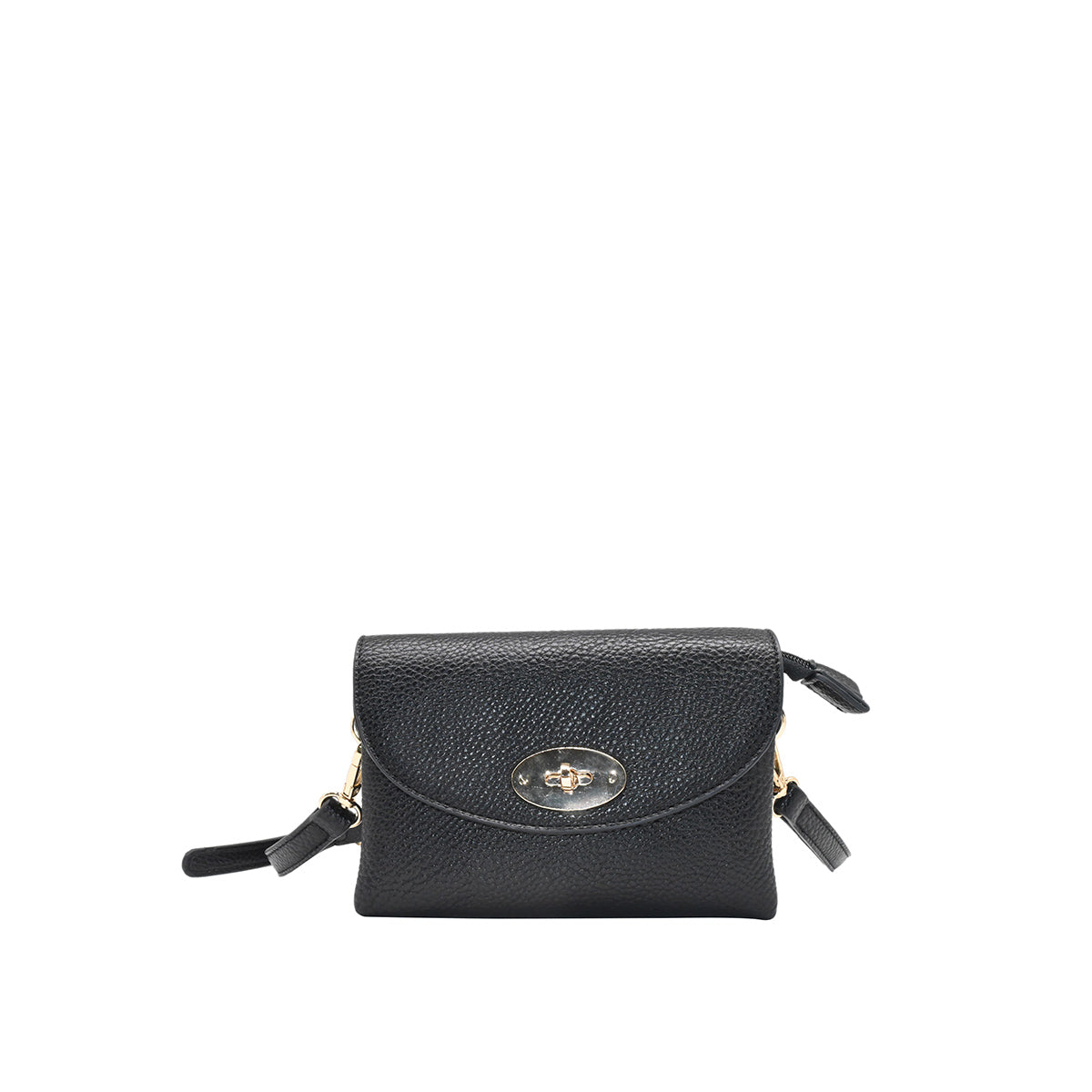 871801 Vesker, DANIELLE clutch med frontspenne  - svart