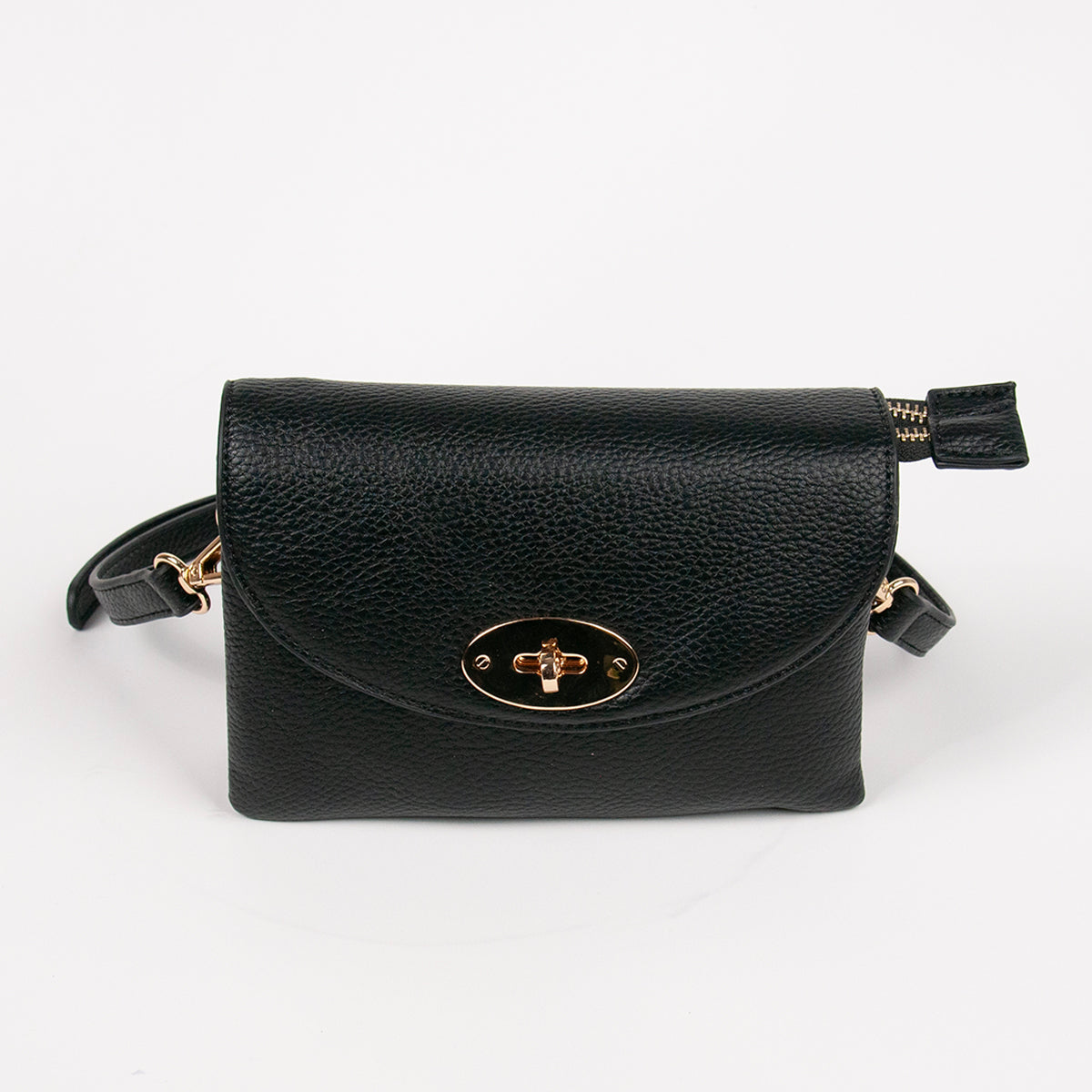 871801 Vesker, DANIELLE clutch med frontspenne  - svart