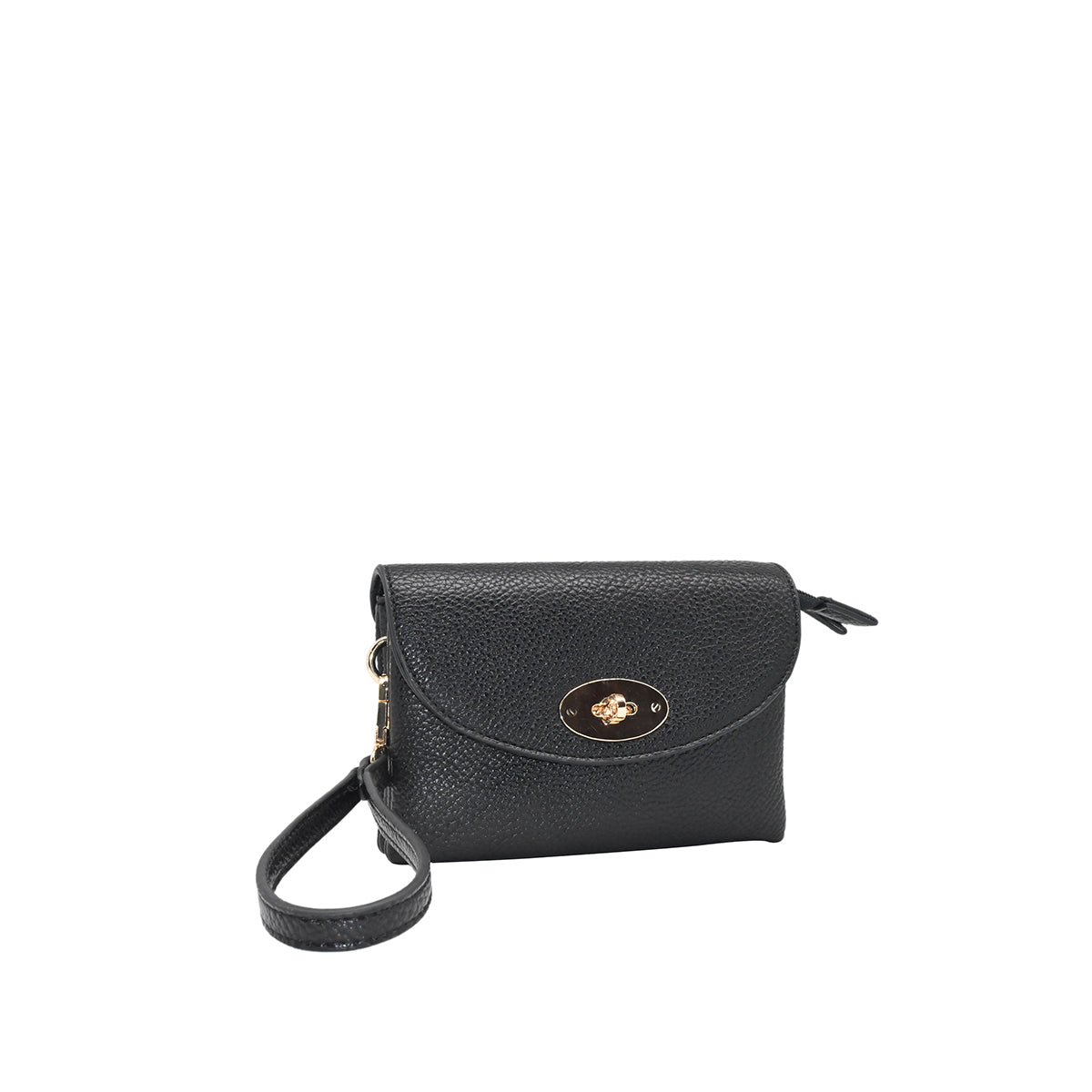 871801 Vesker, DANIELLE clutch med frontspenne  - svart