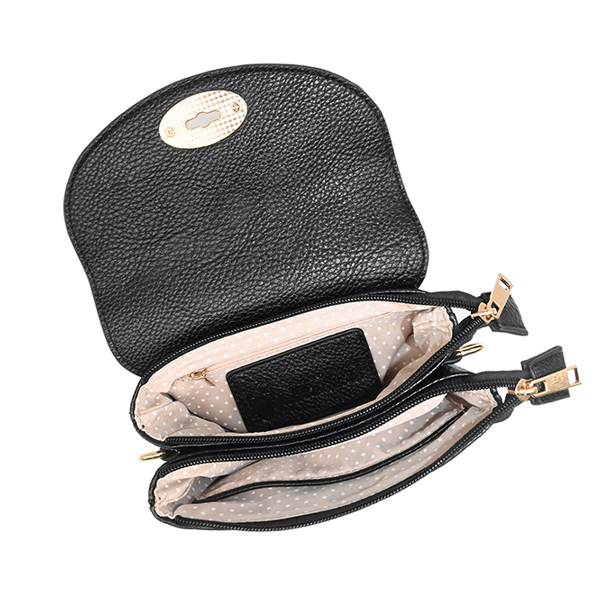 871801 Vesker, DANIELLE clutch med frontspenne  - svart