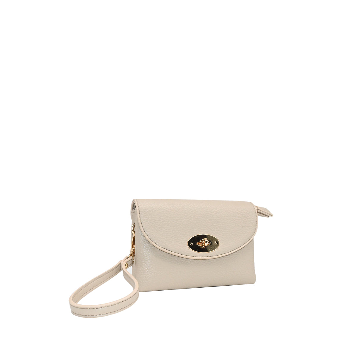 871805 Vesker, DANIELLE clutch med frontspenne  - beige