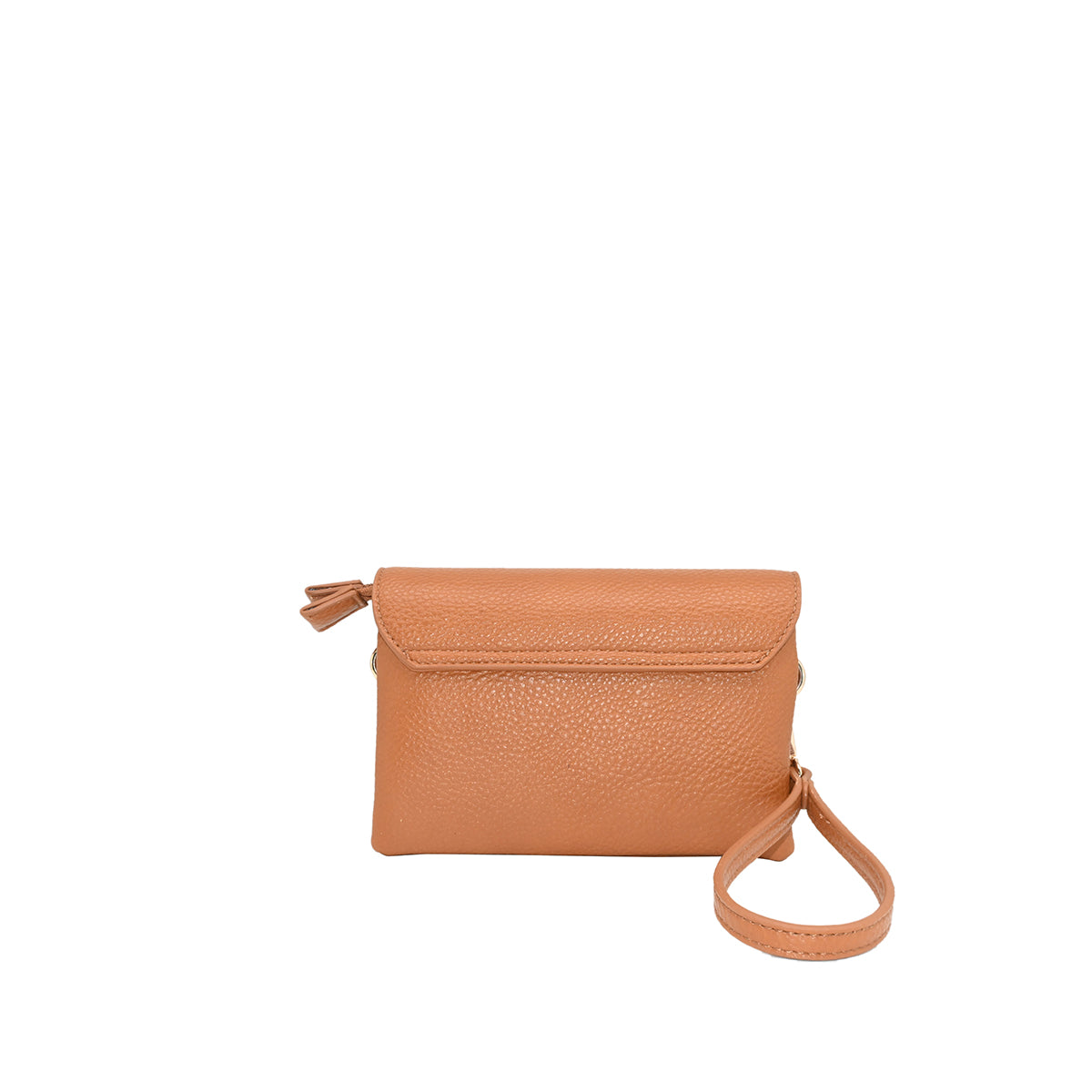 871815 Vesker, DANIELLE clutch med frontspenne  - cognac