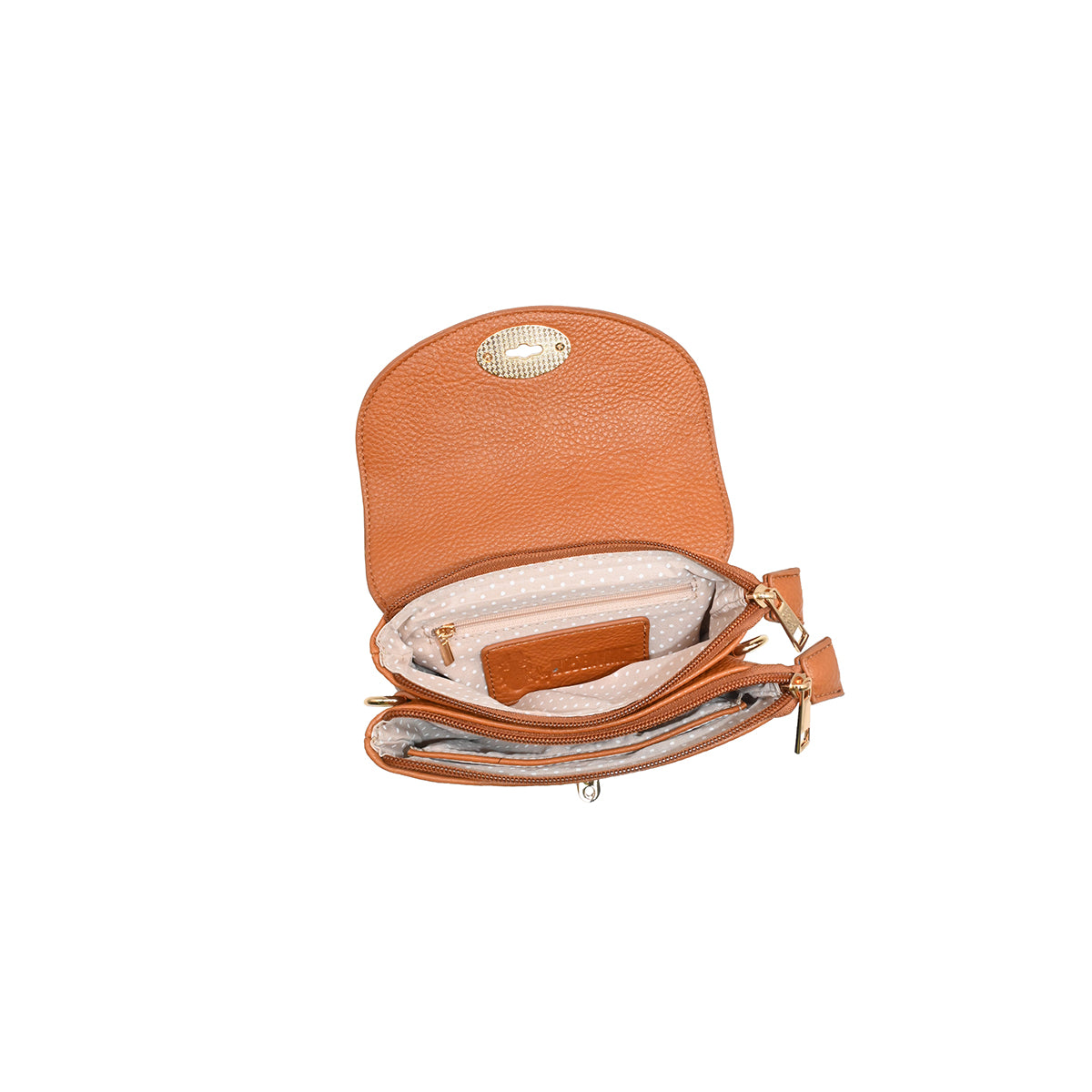 871815 Vesker, DANIELLE clutch med frontspenne  - cognac