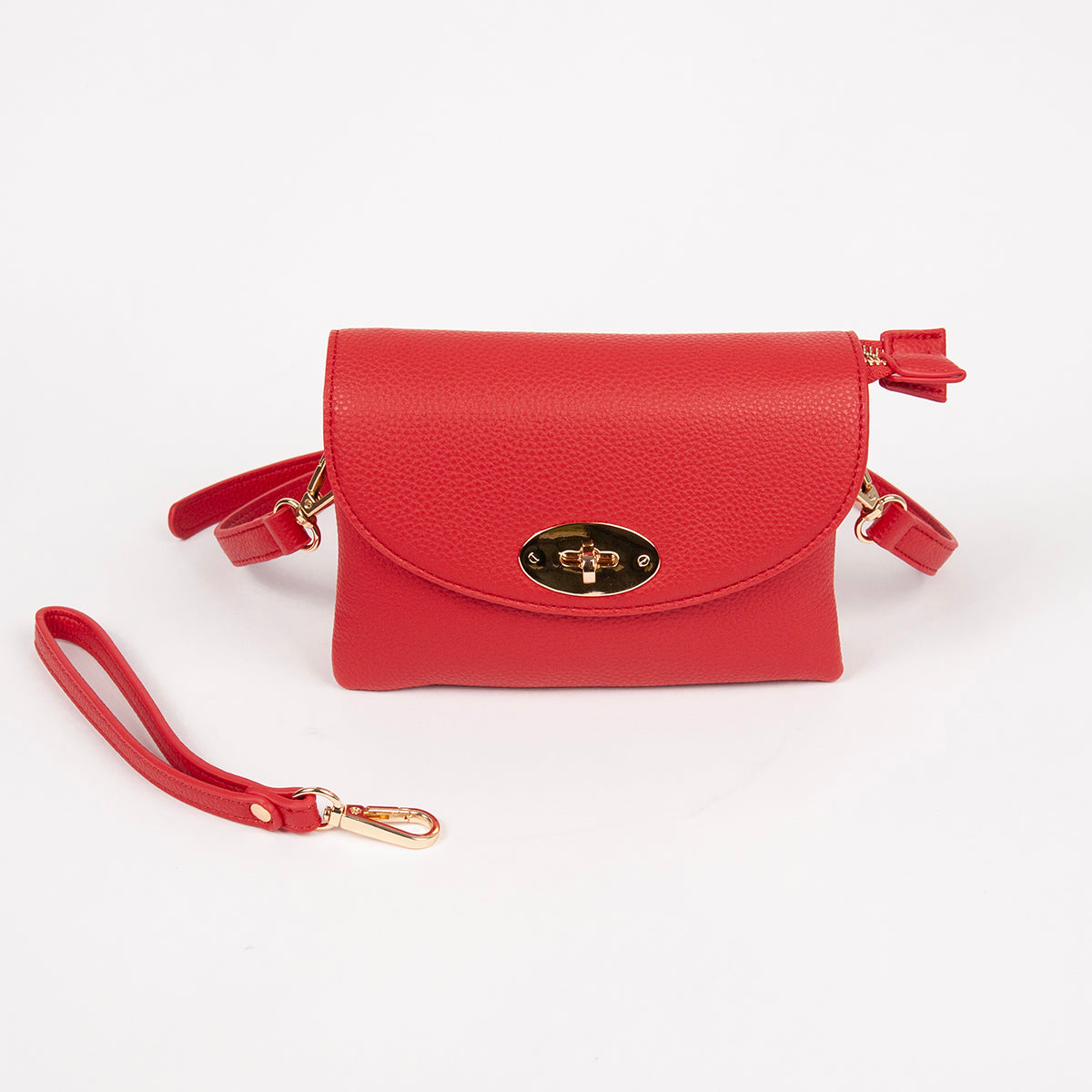 871823 Vesker, DANIELLE clutch med frontspenne  - rød