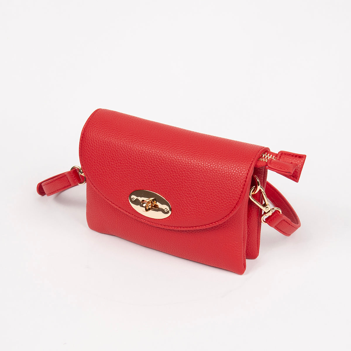871823 Vesker, DANIELLE clutch med frontspenne  - rød