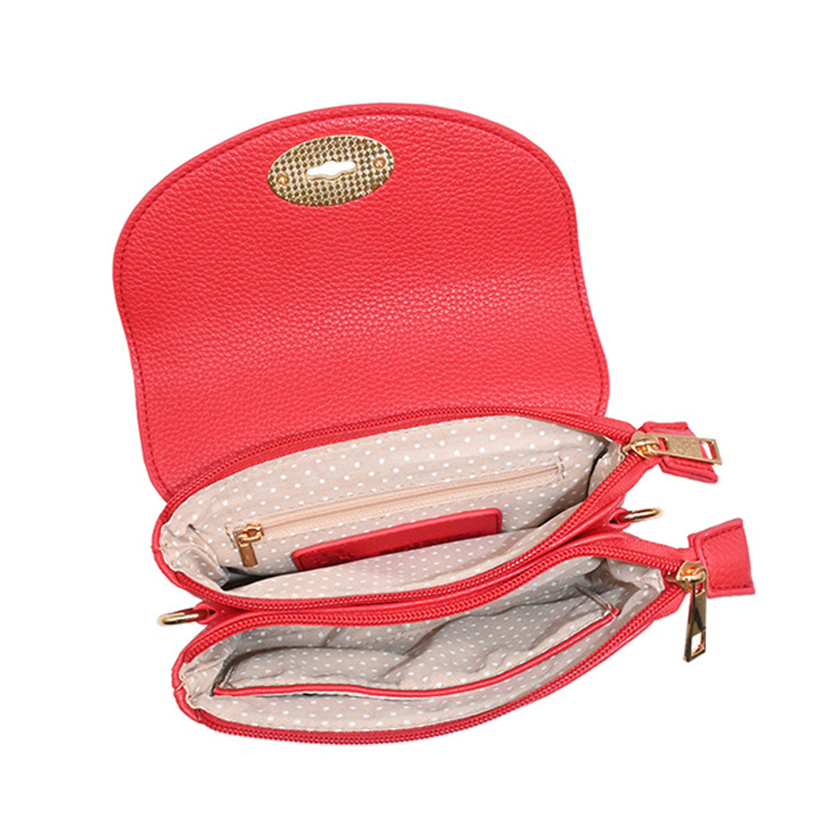 871823 Vesker, DANIELLE clutch med frontspenne  - rød