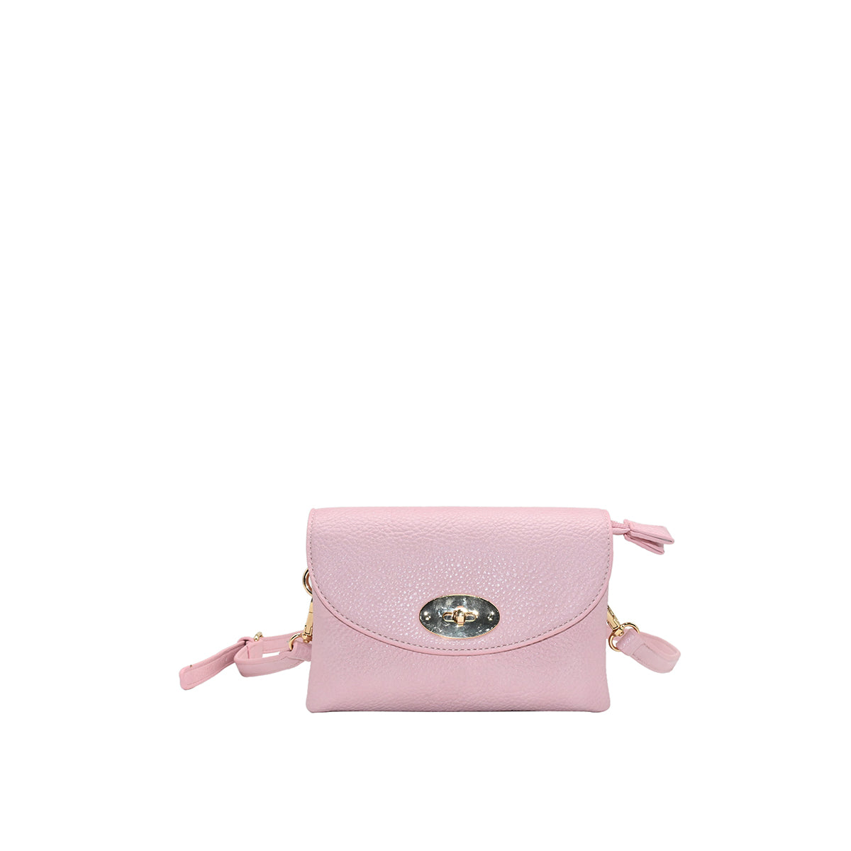 871836 Vesker, DANIELLE clutch med frontspenne  - lys rosa