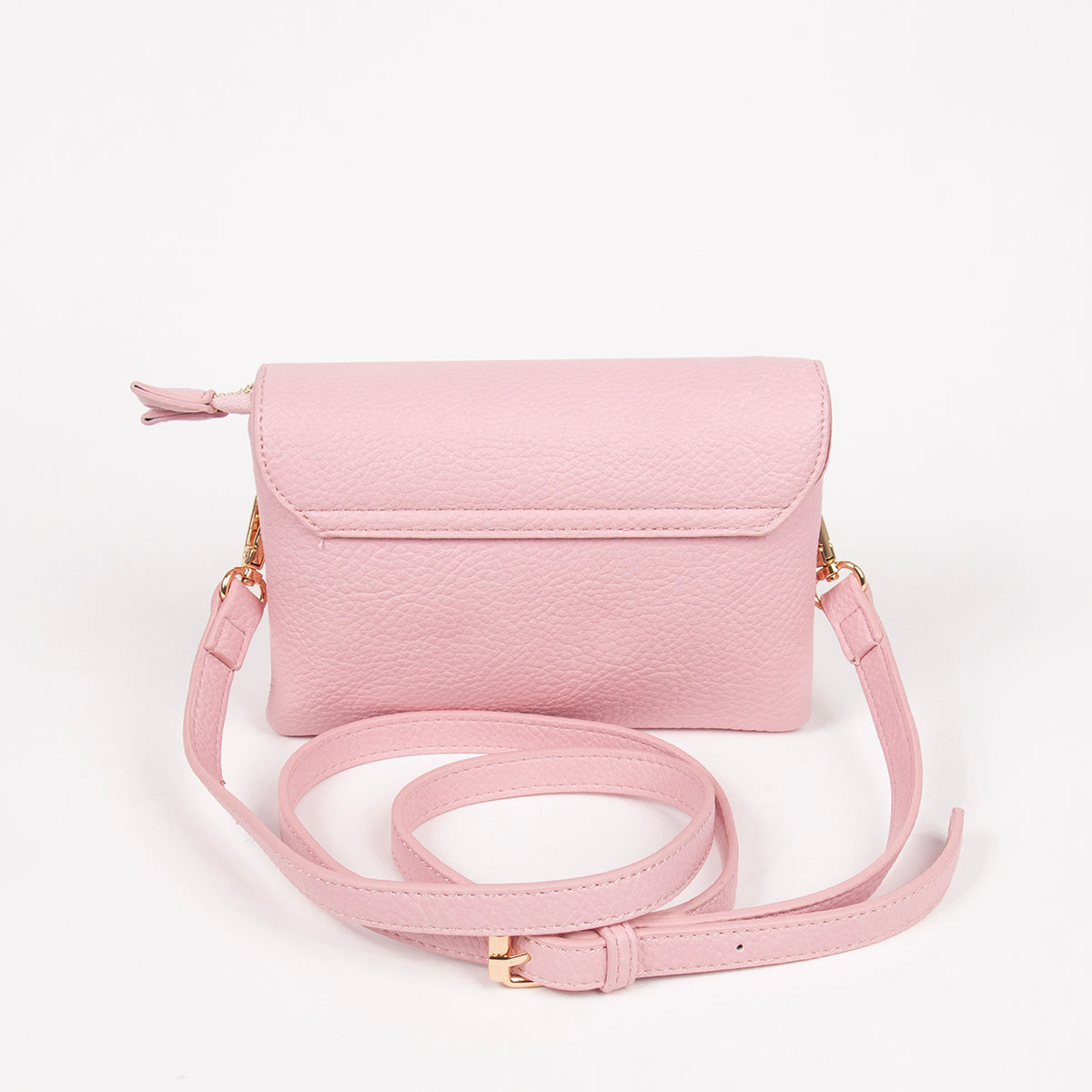 871836 Vesker, DANIELLE clutch med frontspenne  - lys rosa