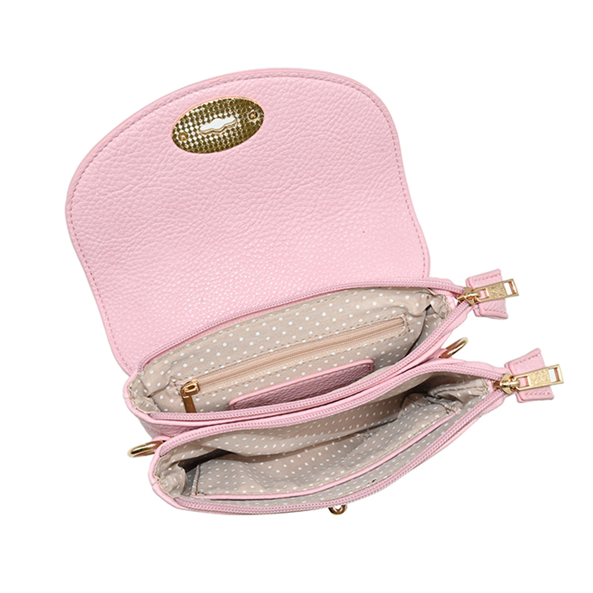 871836 Vesker, DANIELLE clutch med frontspenne  - lys rosa