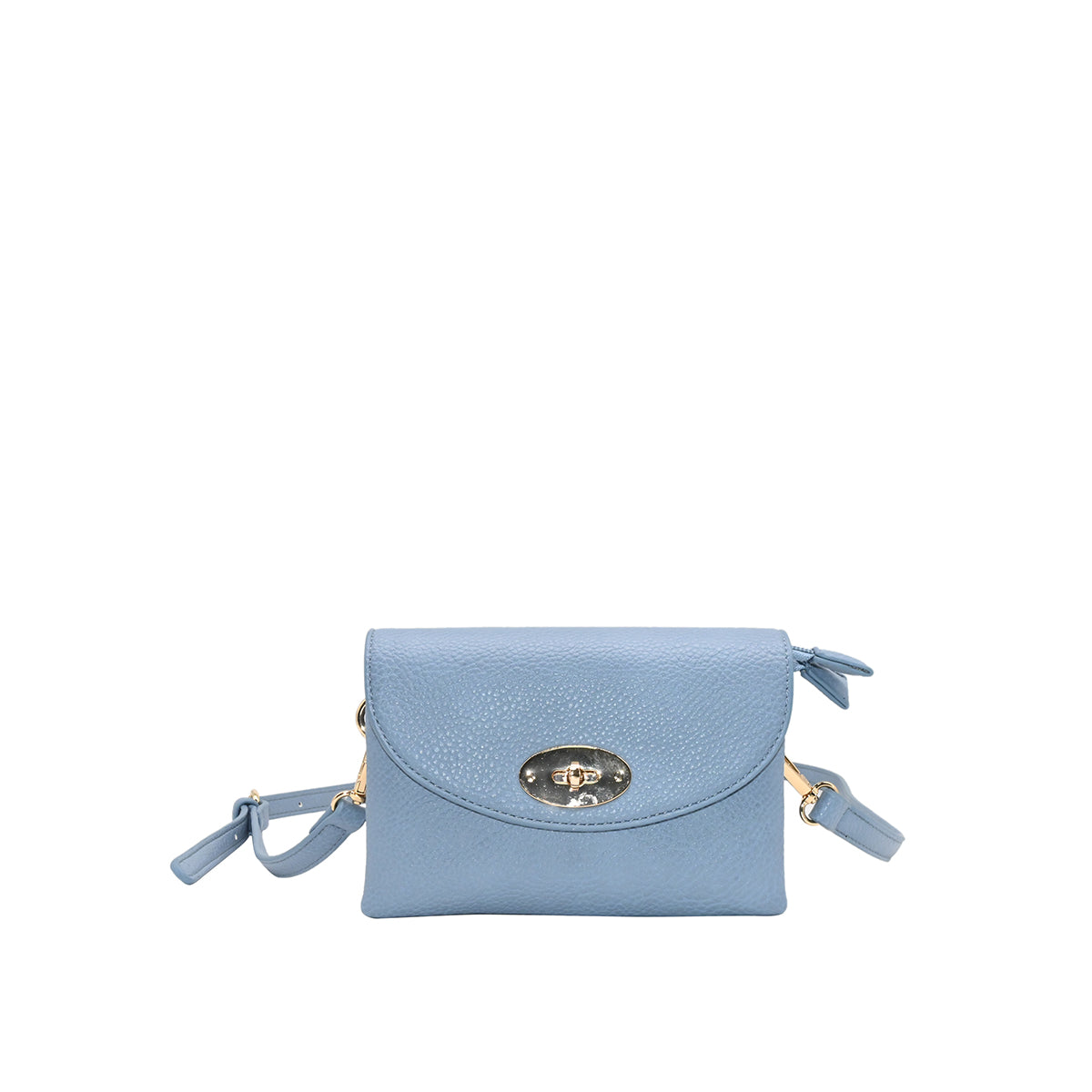 871846 Vesker, DANIELLE clutch med frontspenne  - lys blå