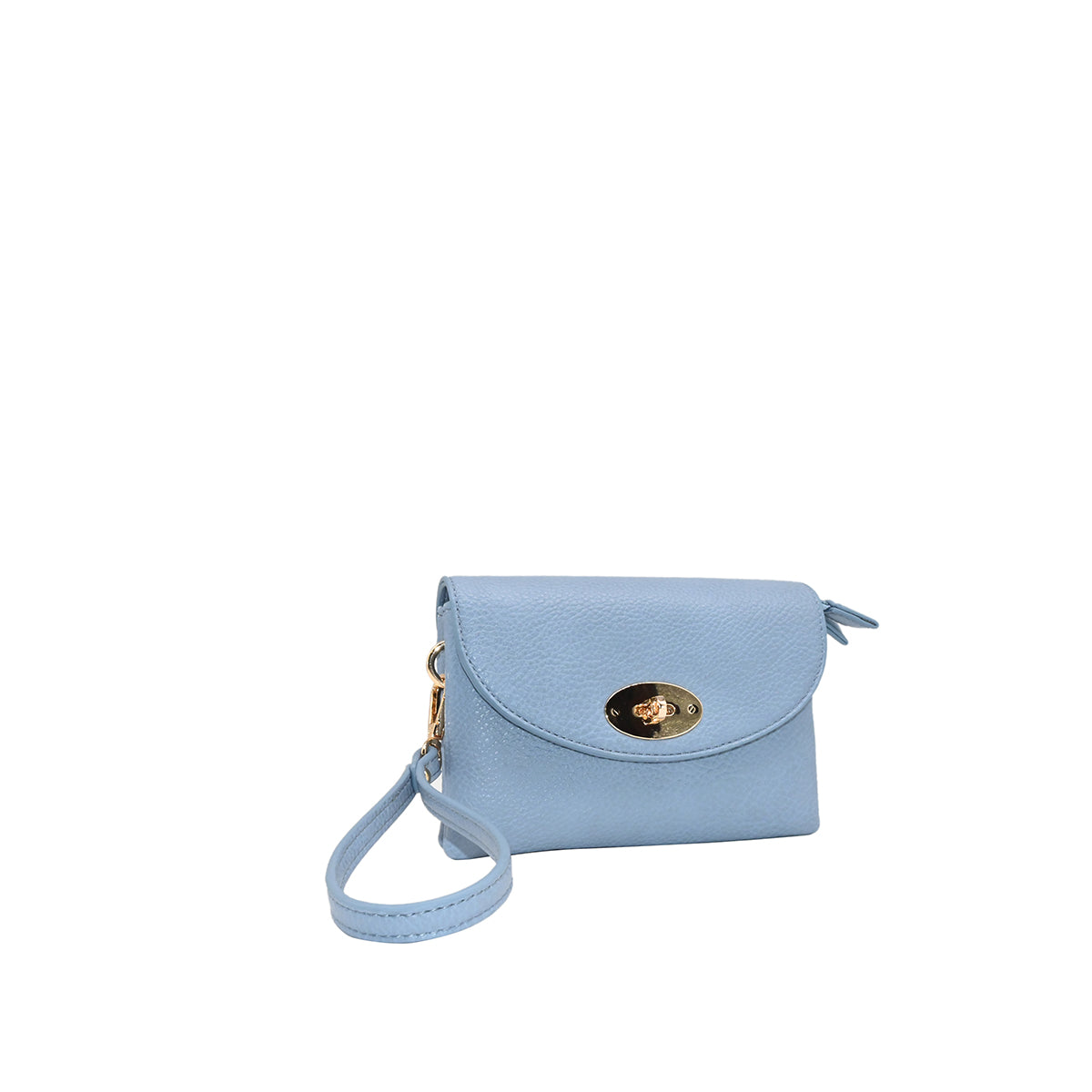 871846 Vesker, DANIELLE clutch med frontspenne  - lys blå