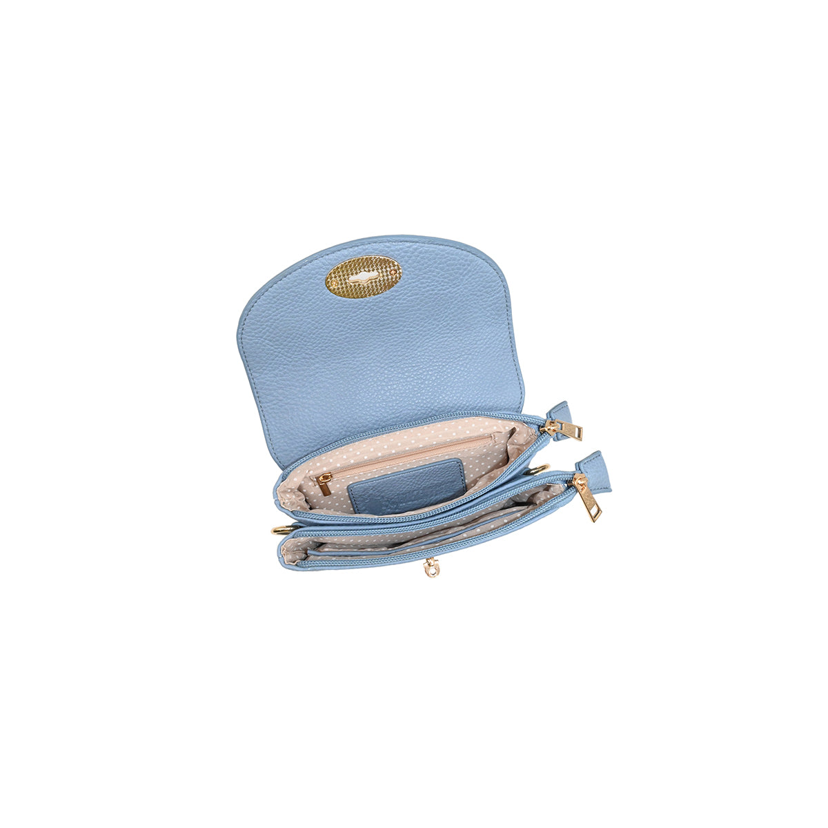 871846 Vesker, DANIELLE clutch med frontspenne  - lys blå