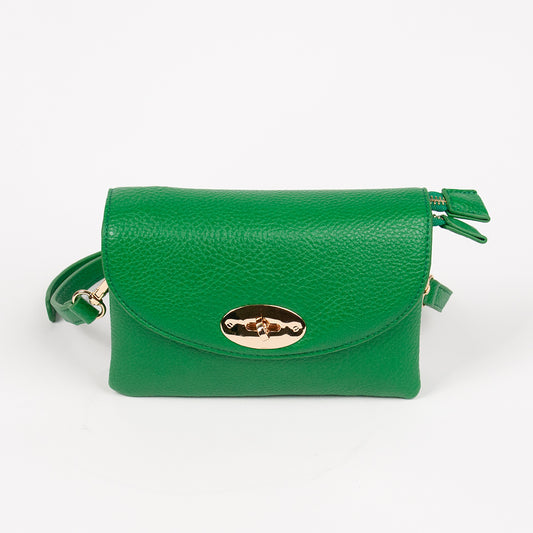 871855 Vesker, DANIELLE clutch med frontspenne  - sterk grønn