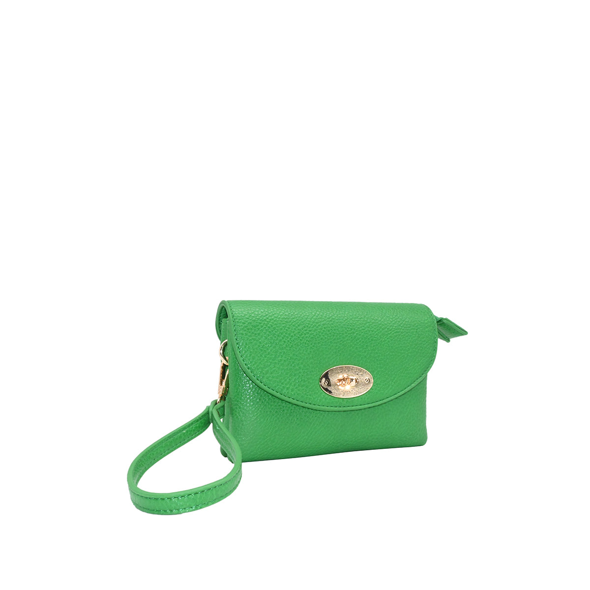 871855 Vesker, DANIELLE clutch med frontspenne  - sterk grønn