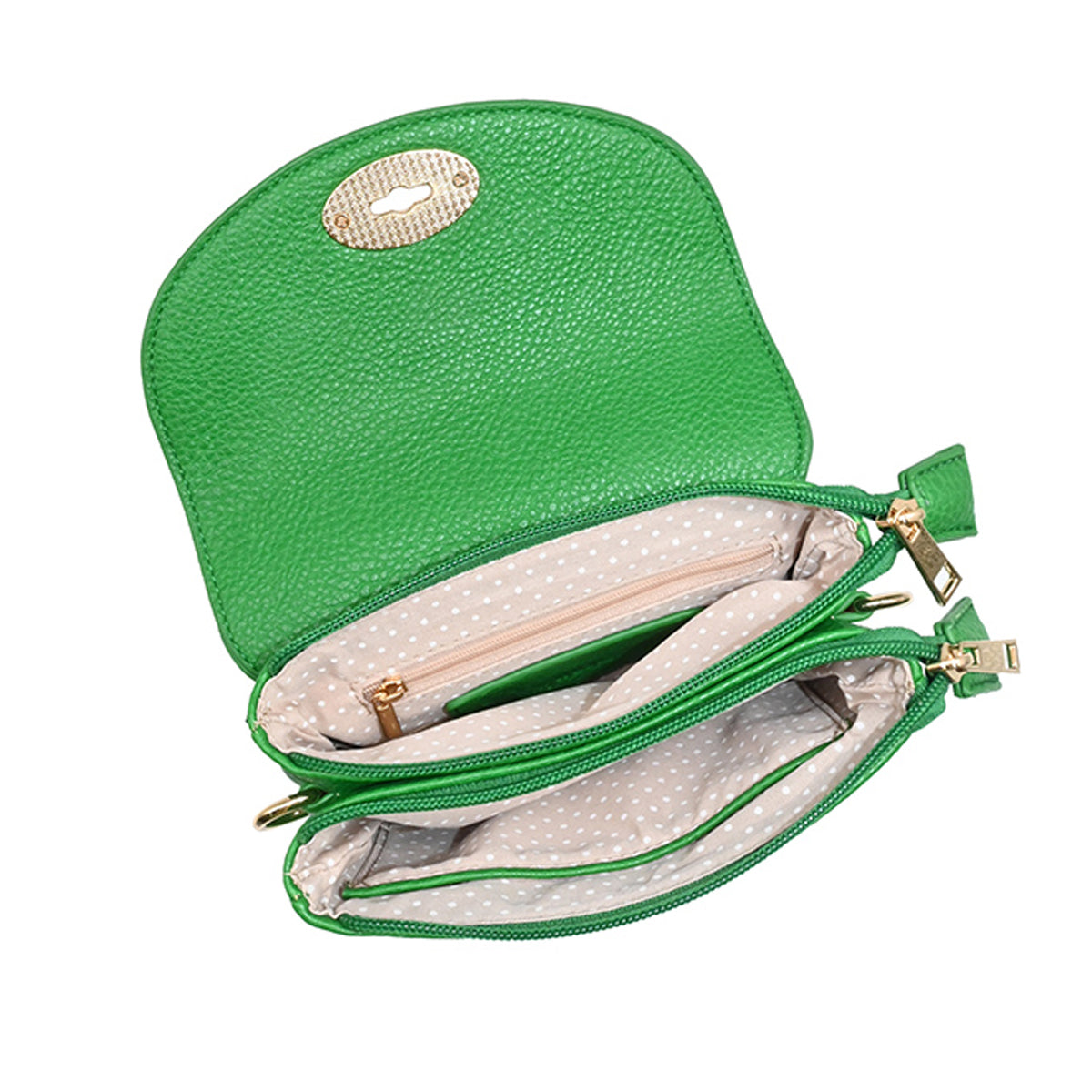 871855 Vesker, DANIELLE clutch med frontspenne  - sterk grønn