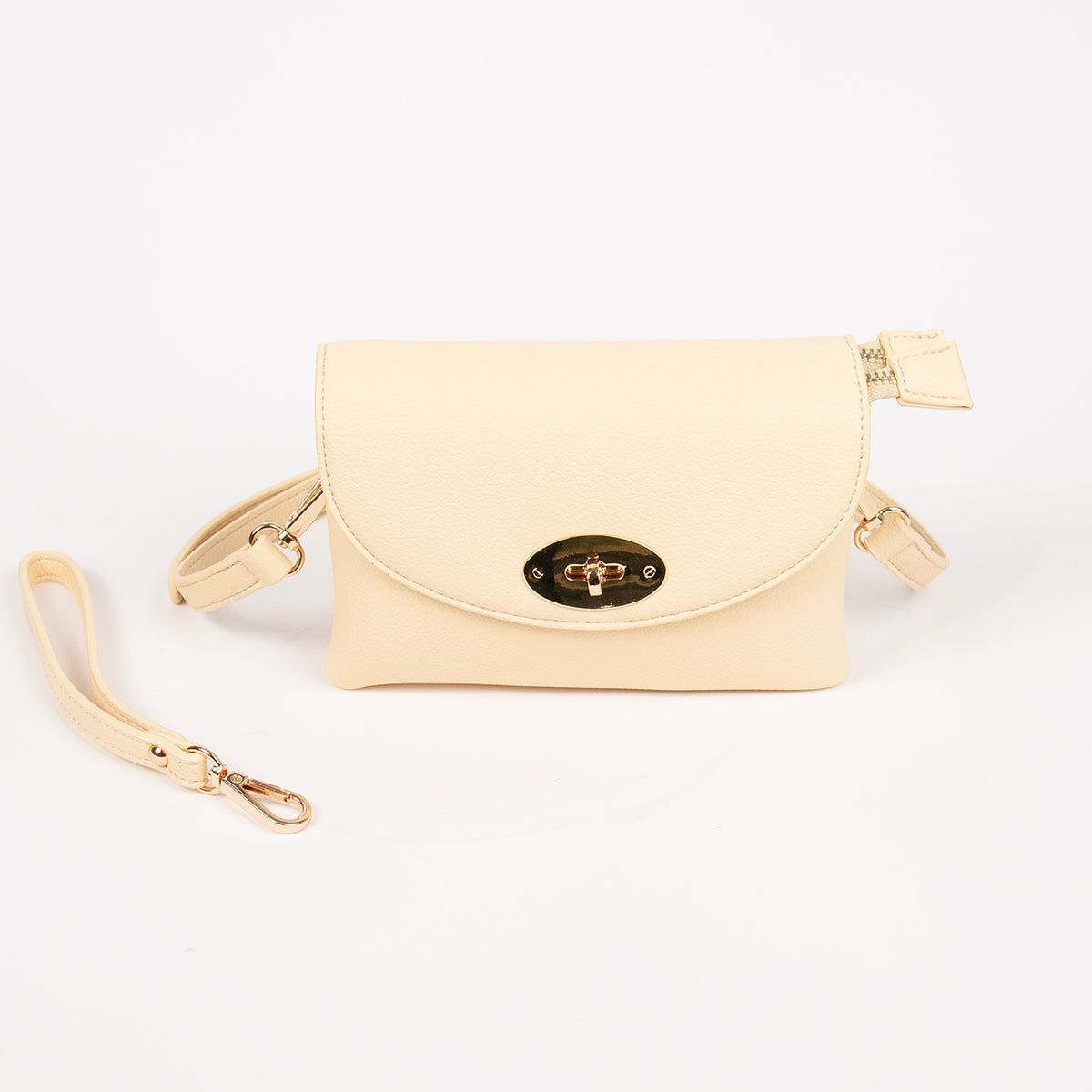 883562 Vesker,DANIELLE clutch med frontspenne - lys gul