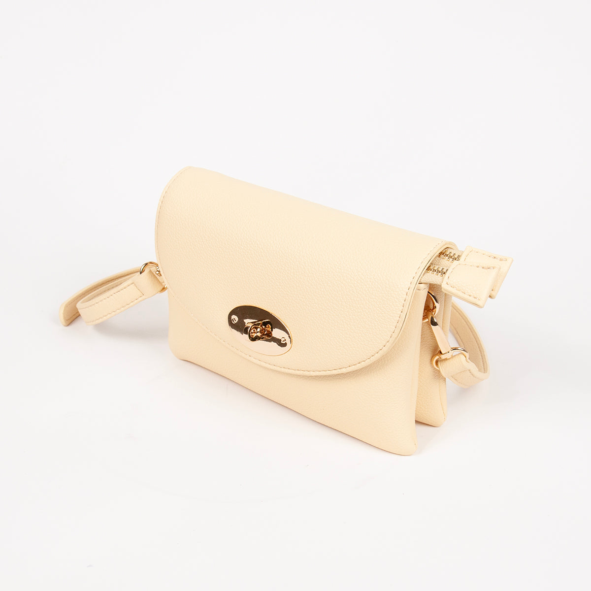 883562 Vesker,DANIELLE clutch med frontspenne - lys gul