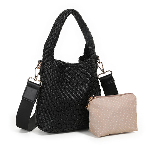 871901 Vesker, IZZY flettet mini bag - svart