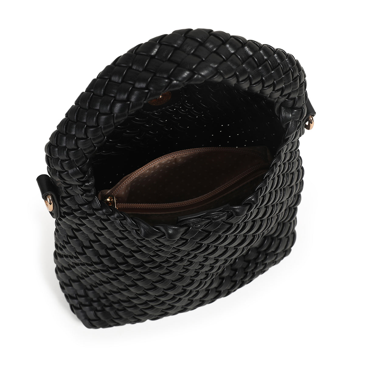 871901 Vesker, IZZY flettet mini bag - svart