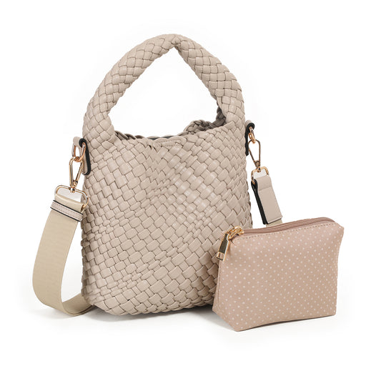 871905 Vesker, IZZY flettet mini bag - beige