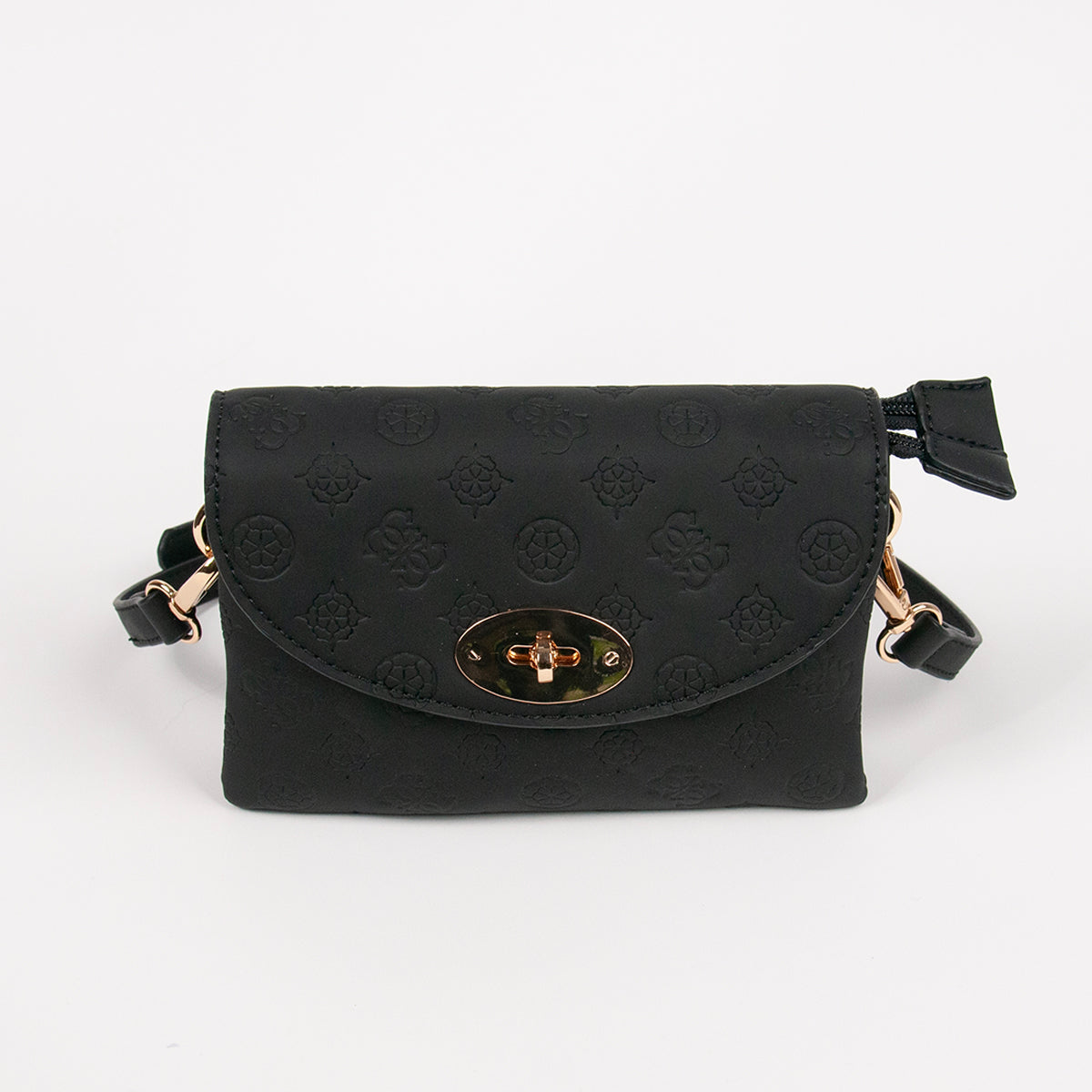872101 Vesker, DANIELLE clutch med preget mønster - svart