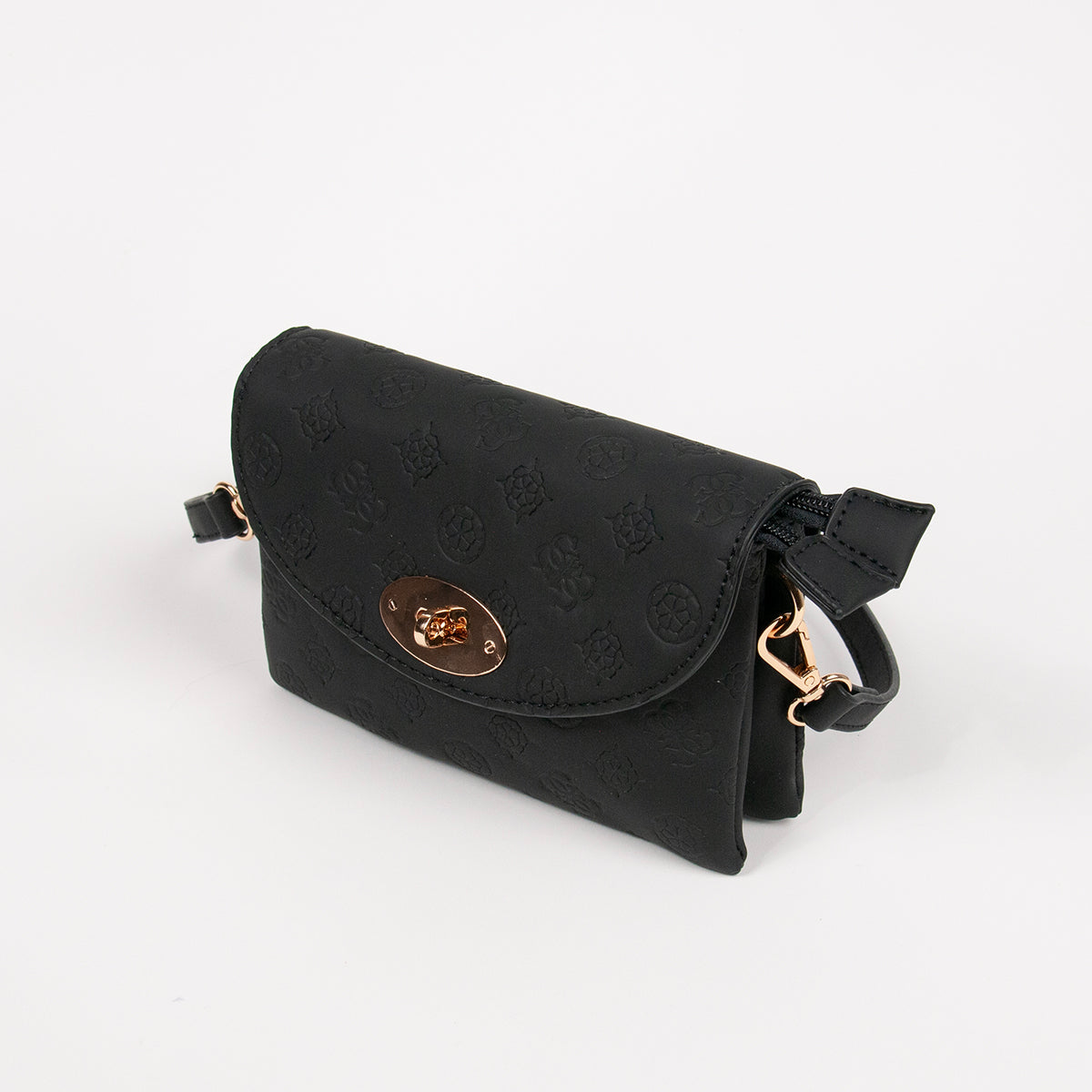 872101 Vesker, DANIELLE clutch med preget mønster - svart