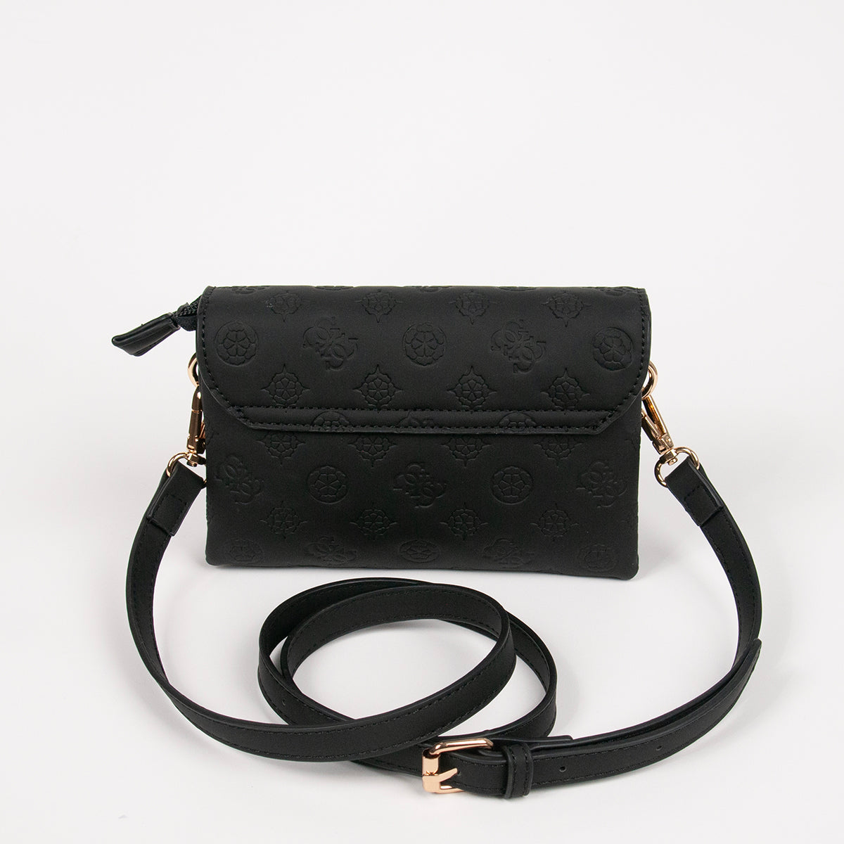 872101 Vesker, DANIELLE clutch med preget mønster - svart