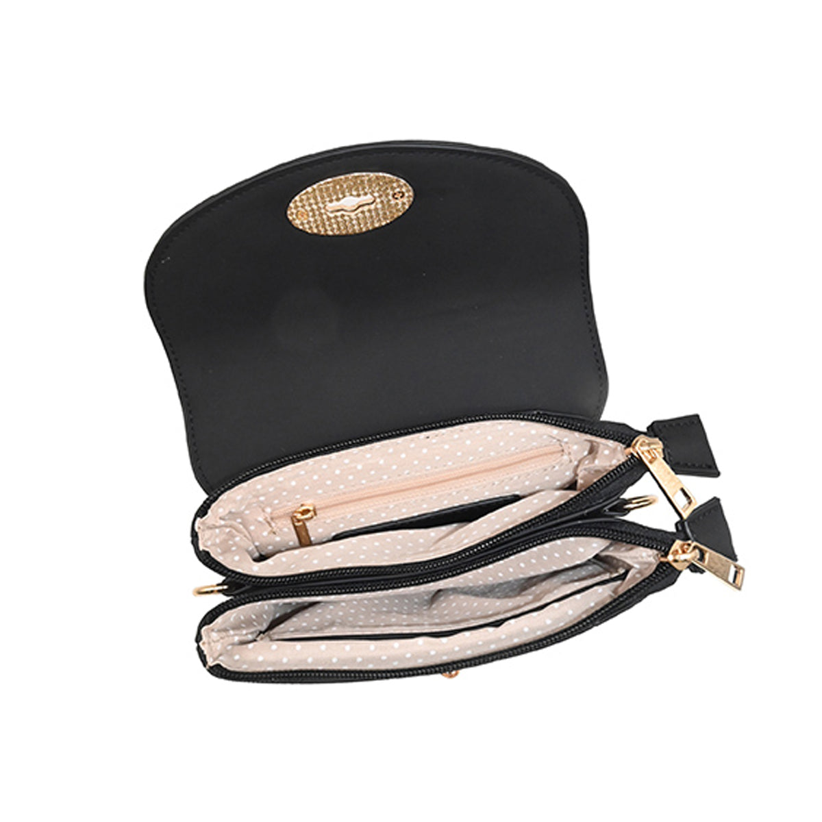 872101 Vesker, DANIELLE clutch med preget mønster - svart