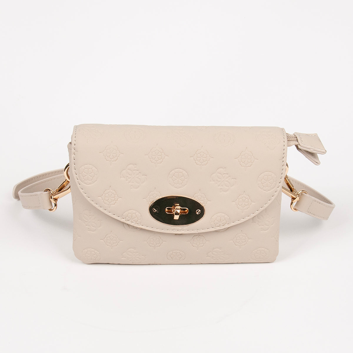 872105 Vesker, DANIELLE clutch med preget mønster - beige