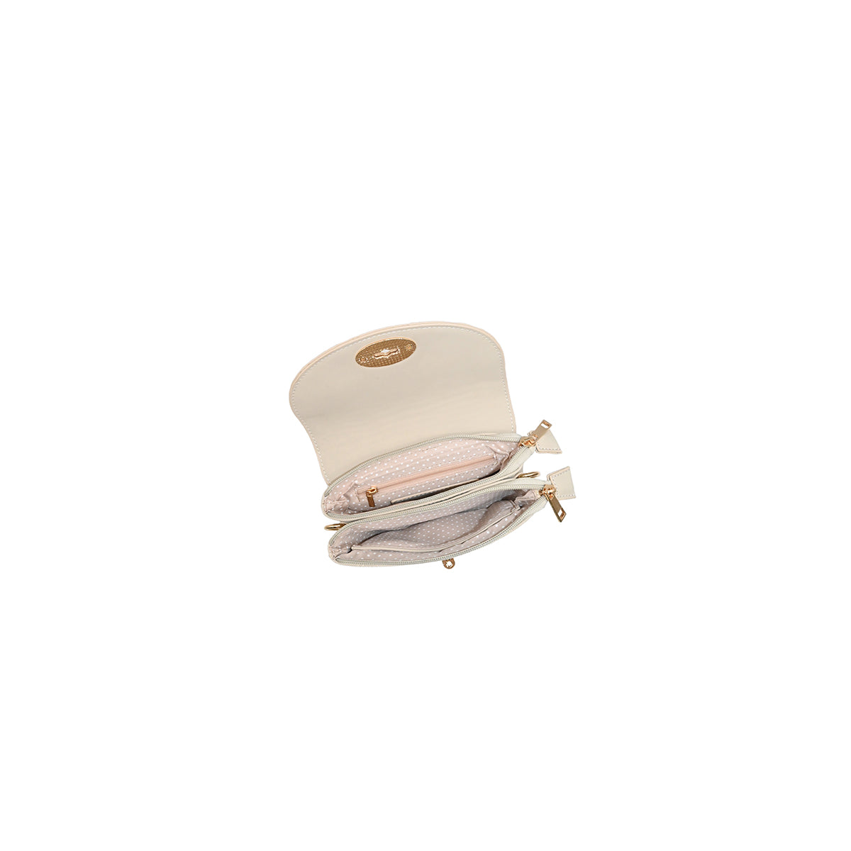 872105 Vesker, DANIELLE clutch med preget mønster - beige