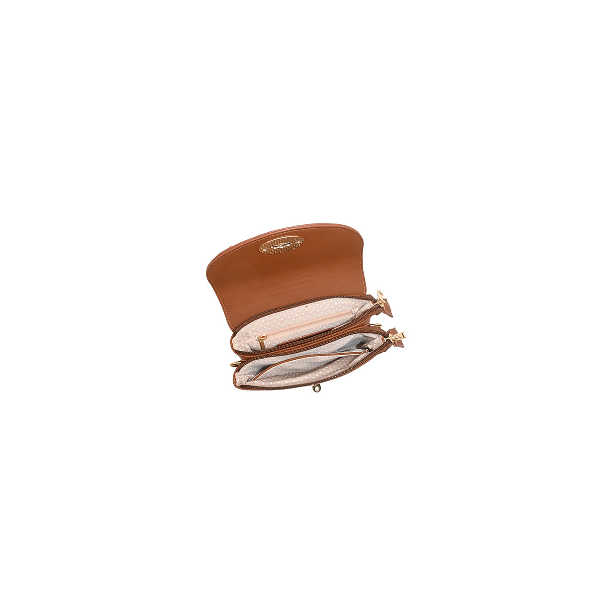 872115 Vesker, DANIELLE clutch med preget mønster - cognac