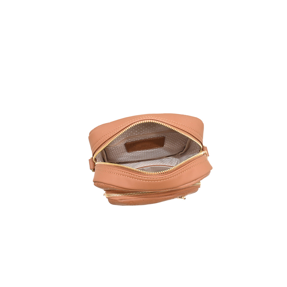 872215 Vesker, DINA Stor CityBag med preget mønster - cognac