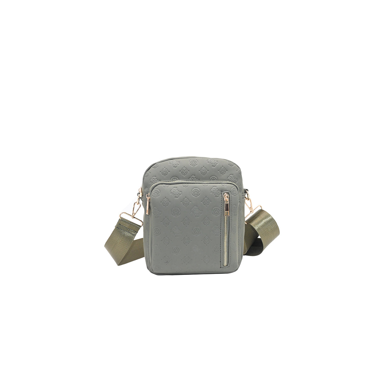 872250 Vesker, DINA Stor CityBag med preget mønster - olivengrønn