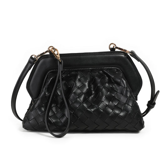 872701 Vesker, INDI flettet clutch - svart