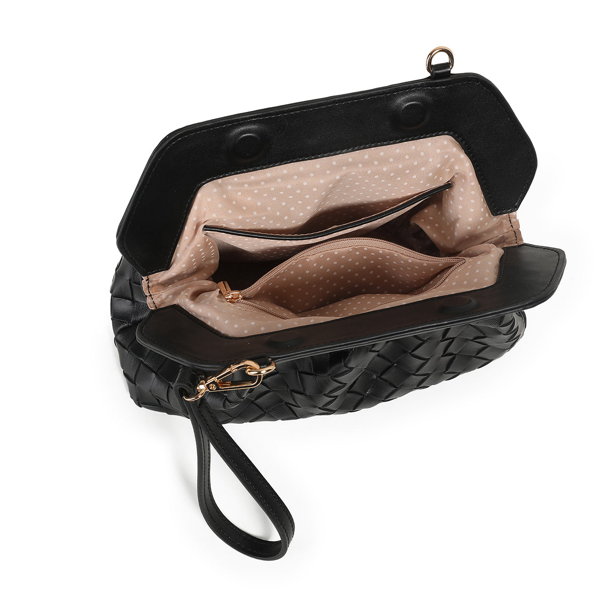 872701 Vesker, INDI flettet clutch - svart