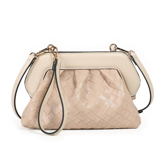 872705 Vesker, INDI flettet clutch - lys beige