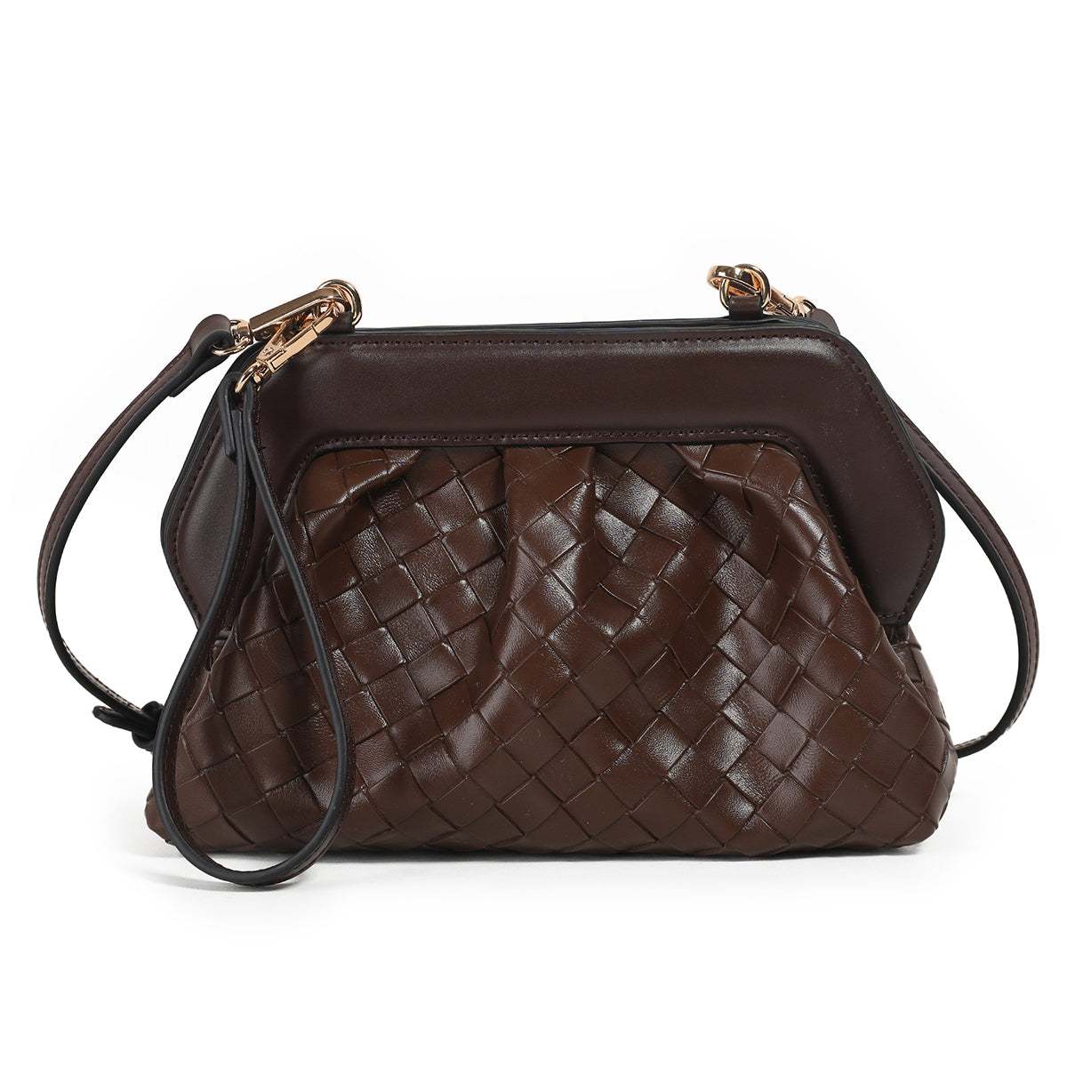 872711 Vesker, INDI flettet clutch - brun