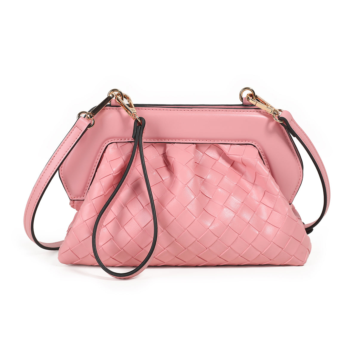 872736 Vesker, INDI flettet clutch - lys rosa