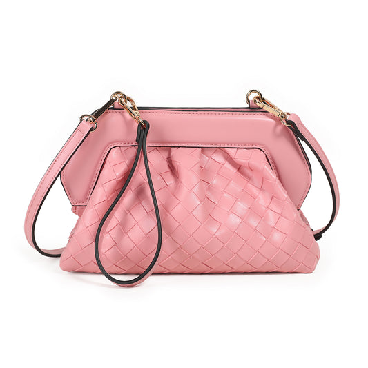 872736 Vesker, INDI flettet clutch - lys rosa