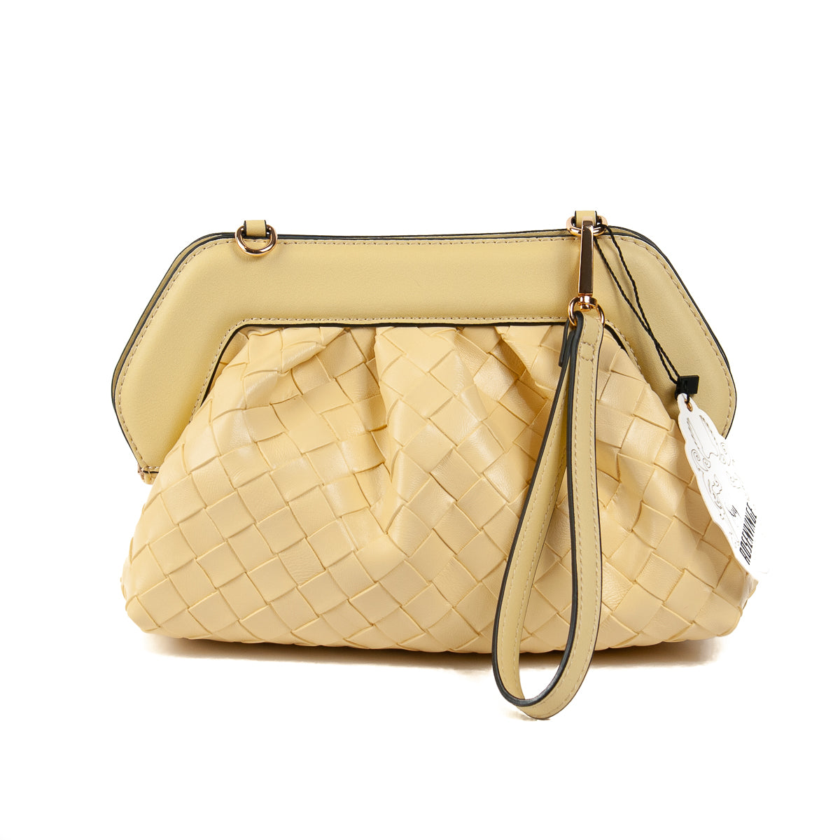 872762 Vesker, INDI flettet clutch - lys gul