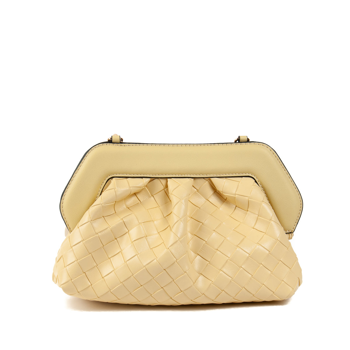 872762 Vesker, INDI flettet clutch - lys gul