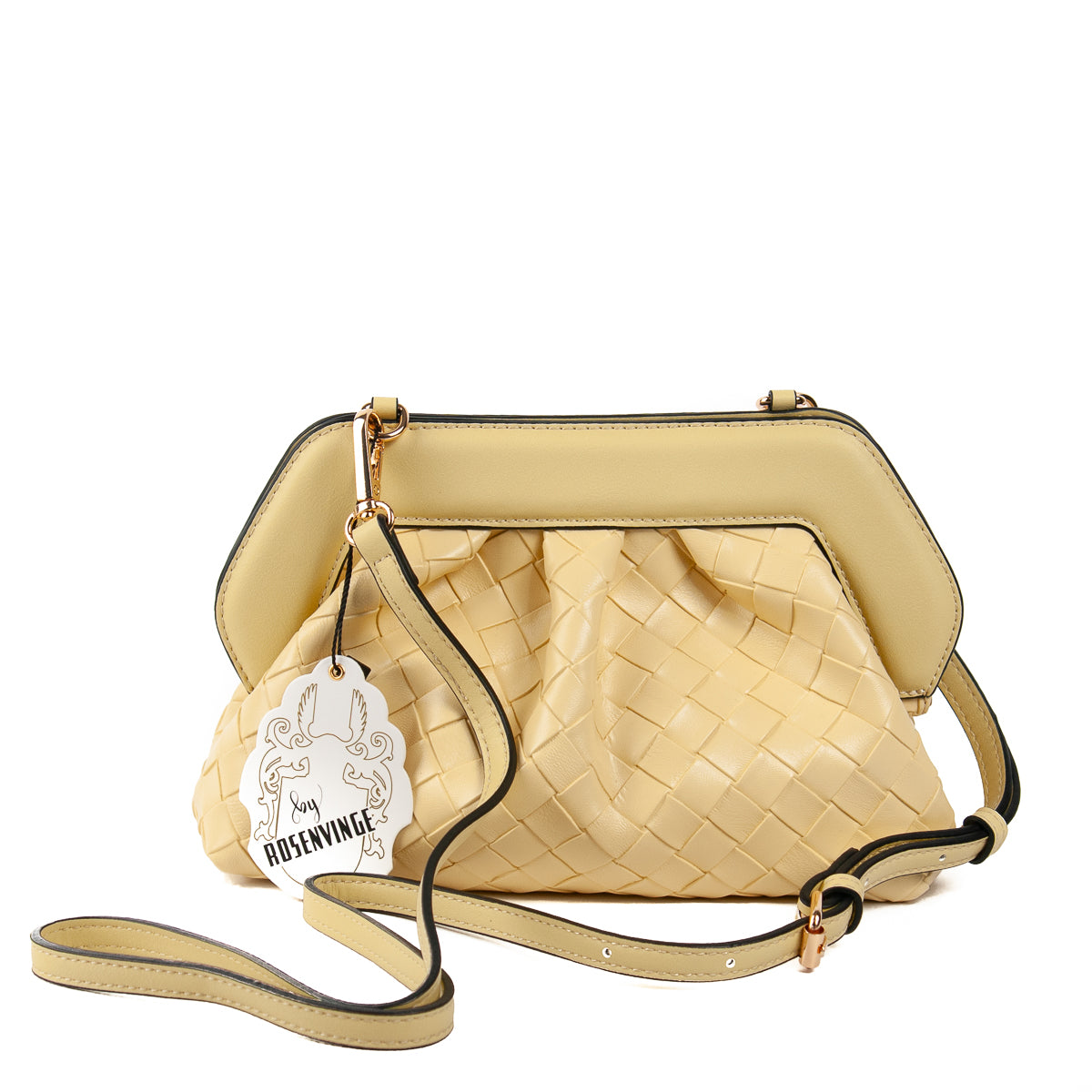 872762 Vesker, INDI flettet clutch - lys gul