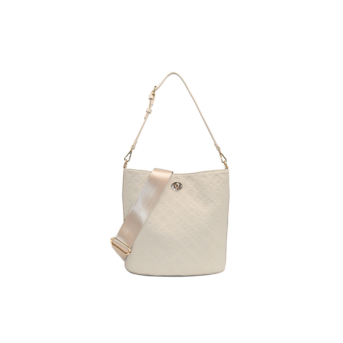 872805 Vesker, Ivory BucketBag med preget mønster - beige