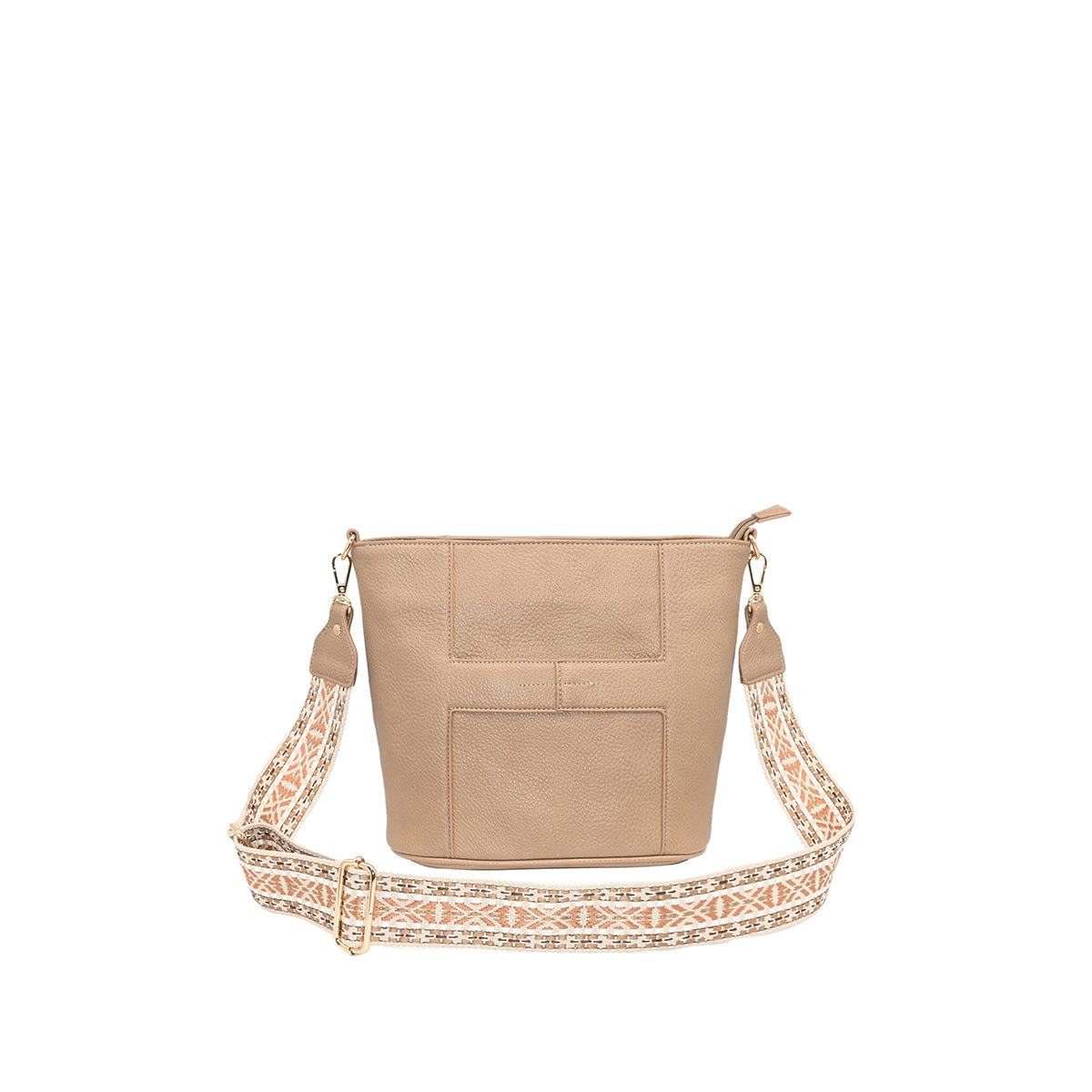872905 Vesker, IRIA liten crossbag med mønstret rem - beige