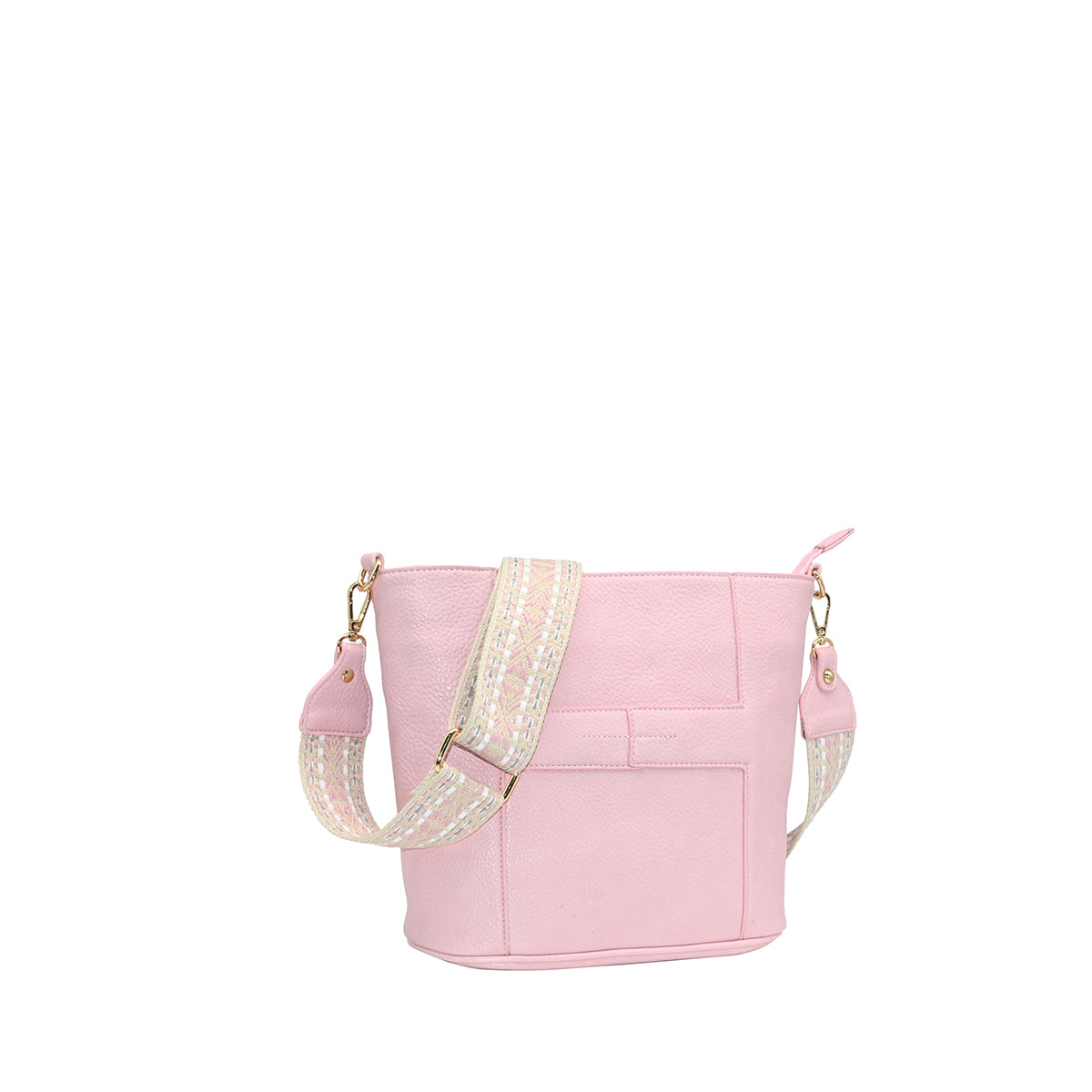 872936 Vesker, IRIA liten crossbag med mønstret rem -lys rosa